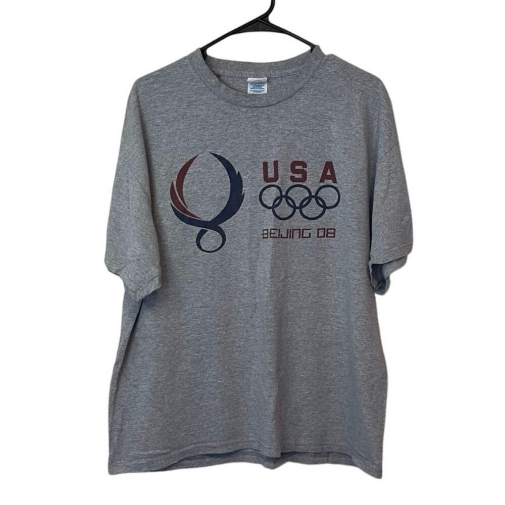 Delta Pro Weight‎ Olympic Games Beijing 2008 Gray T-Shirt Size XL Casual Y2K